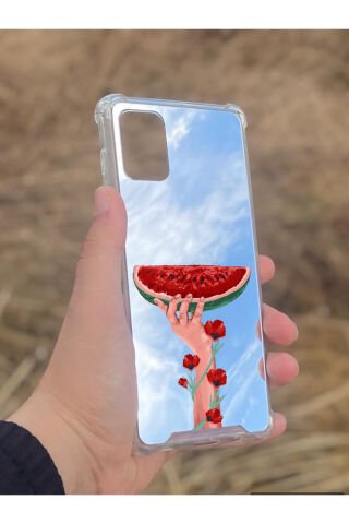 Samsung Galaxy A71 Uyumlu Aynalı Palestine Desenli Darbe Kamera Korumalı Silikon Telefon Kılıfı
