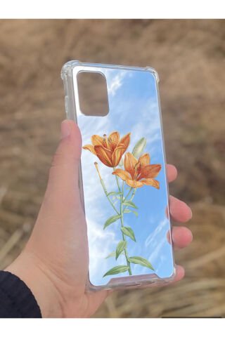 Samsung Galaxy A71 Uyumlu Aynalı Lale Desenli Darbe Kamera Korumalı Silikon Telefon Kılıfı