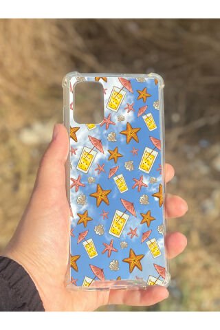 Samsung Galaxy A71 Uyumlu Aynalı Limonata Desenli Darbe Kamera Korumalı Silikon Telefon Kılıfı