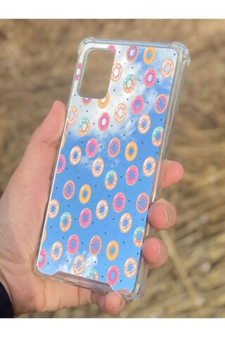Samsung Galaxy A71 Uyumlu Aynalı Donut Desenli Darbe Kamera Korumalı Silikon Telefon Kılıfı