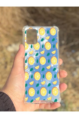 Samsung Galaxy A71 Uyumlu Aynalı Portakal Desenli Darbe Kamera Korumalı Silikon Telefon Kılıfı