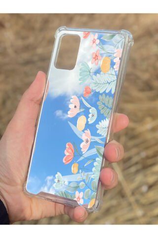 Samsung Galaxy A71 Uyumlu Aynalı Lale Desenli Darbe Kamera Korumalı Silikon Telefon Kılıfı