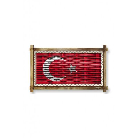 Kanvas Türk Bayrağı Led Işıklı Rustik Tablo