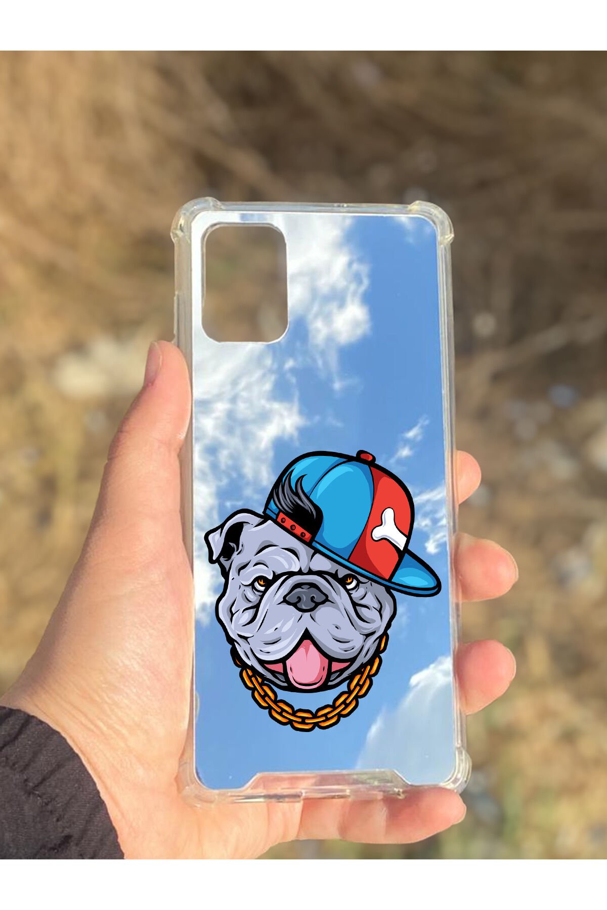 Samsung Galaxy A71 Uyumlu Aynalı Sevimli Köpek Desenli Darbe Kamera Korumalı Silikon Telefon Kılıfı