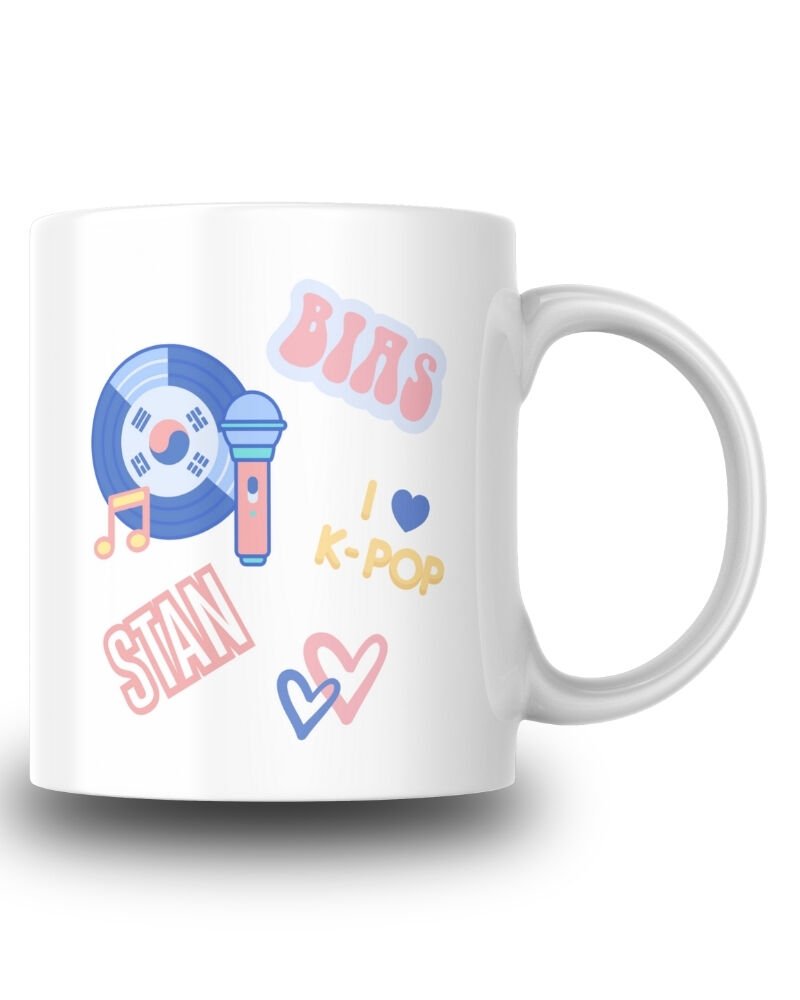 I Love K-pop Tasarım Seramik 350 Ml Kupa Bardak
