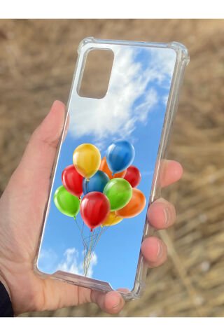 Samsung Galaxy A71 Uyumlu Aynalı Balon Desenli Darbe Kamera Korumalı Silikon Telefon Kılıfı