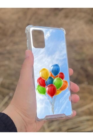 Samsung Galaxy A71 Uyumlu Aynalı Balon Desenli Darbe Kamera Korumalı Silikon Telefon Kılıfı