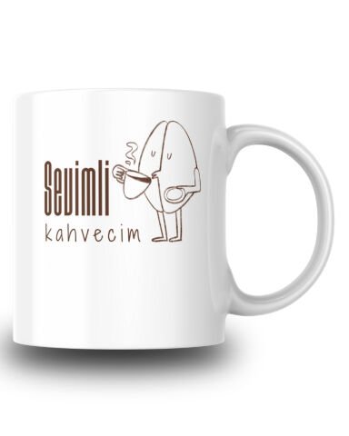 Sevimli Kahvecim Tasarım Seramik 350 Ml Kupa Bardak