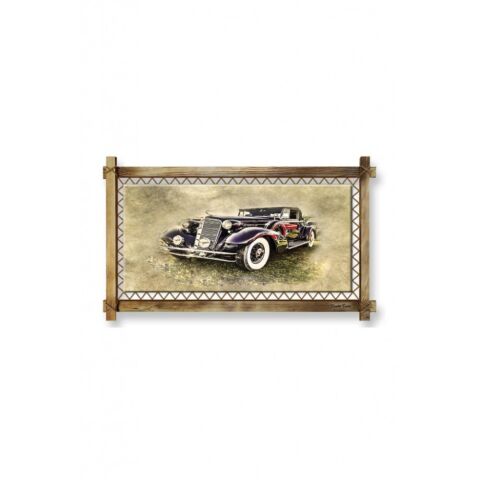 Kanvas Antika Araba Led Işıklı Rustik Tablo - 96 x 66 cm