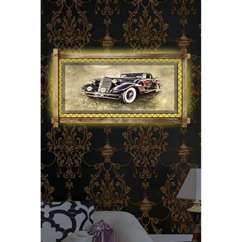 Kanvas Antika Araba Led Işıklı Rustik Tablo - 96 x 66 cm