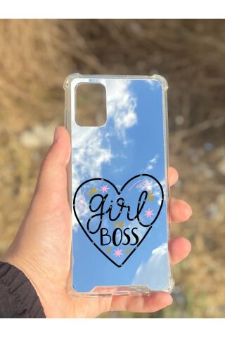 Samsung Galaxy A71 Uyumlu Aynalı Girl Bos Desenli Darbe Kamera Korumalı Silikon Telefon Kılıfı