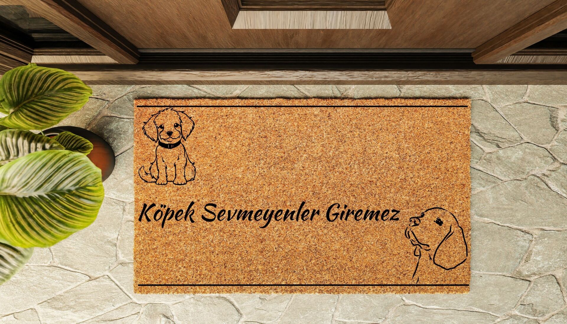 Kapı Önü Paspası Özel Tasarım Koko Model Köpek Sevmeyen Giremez PK-1568