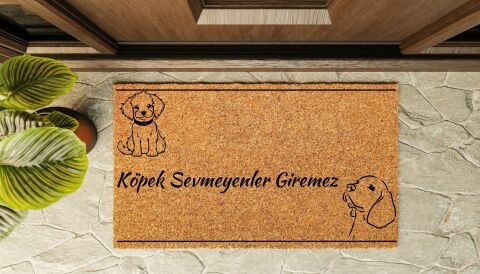Kapı Önü Paspası Özel Tasarım Koko Model Köpek Sevmeyen Giremez PK-1568