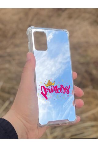Samsung Galaxy A71 Uyumlu Aynalı Prenses Desenli Darbe Kamera Korumalı Silikon Telefon Kılıfı