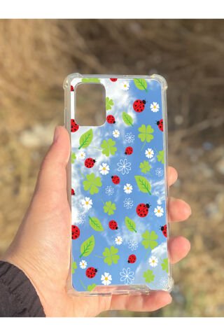 Samsung Galaxy A71 Uyumlu Aynalı Yeşil Desenli Darbe Kamera Korumalı Silikon Telefon Kılıfı
