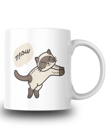 Sevimli Kedi Tasarım Seramik 350 Ml Kupa Bardak