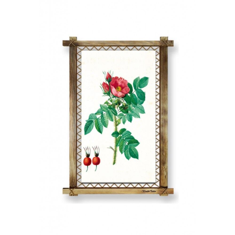 Kanvas Çiçek Led Işıklı Rustik Tablo - 96 x 66 cm