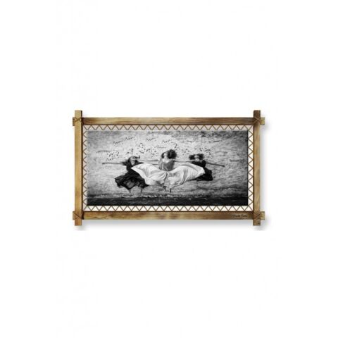 Kanvas Dans Eden Kızlar Led Işıklı Rustik Tablo - 96 x 66 cm