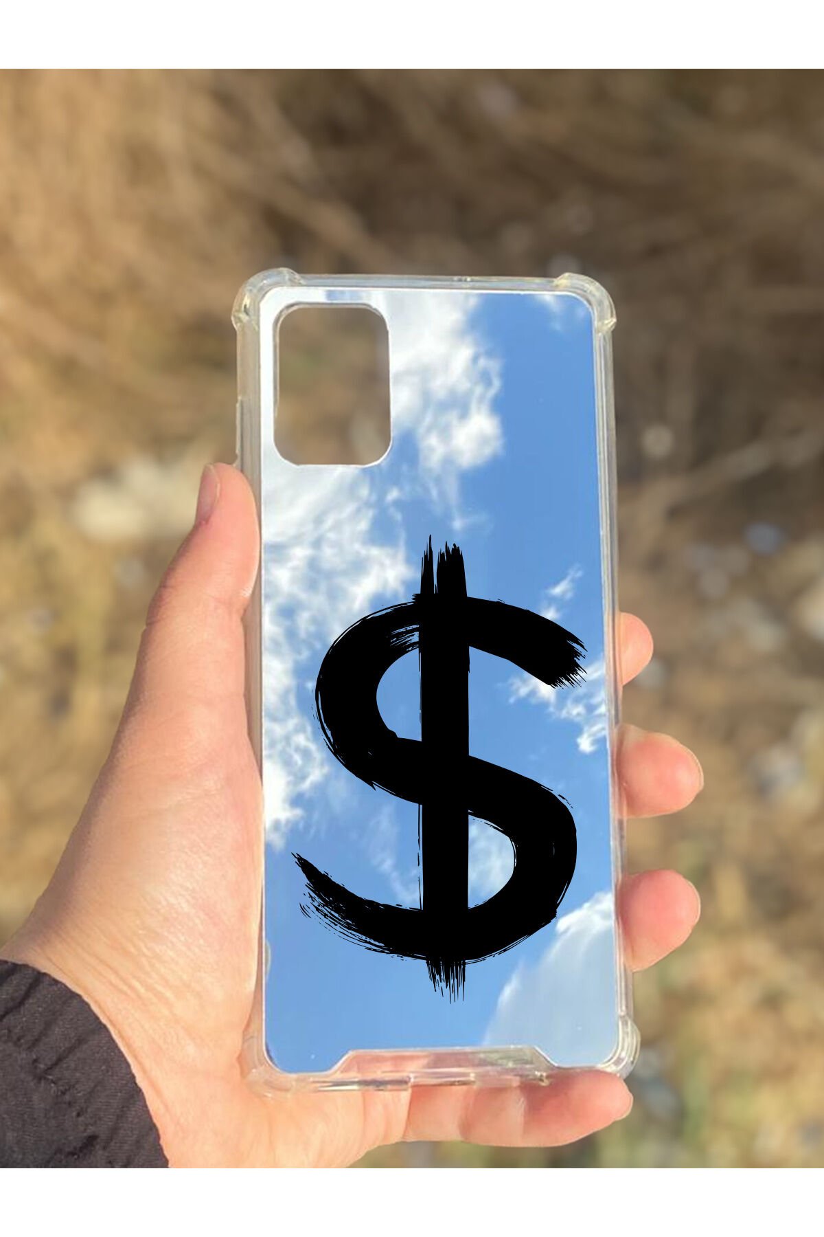 Samsung Galaxy A71 Uyumlu Aynalı Dolar Desenli Darbe Kamera Korumalı Silikon Telefon Kılıfı