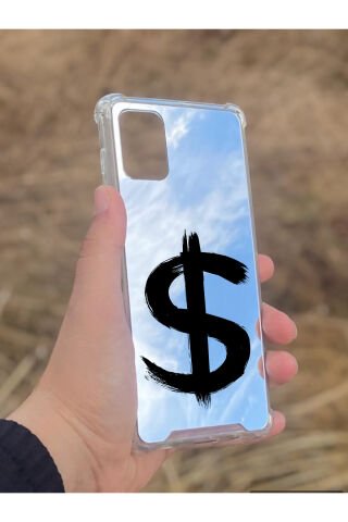 Samsung Galaxy A71 Uyumlu Aynalı Dolar Desenli Darbe Kamera Korumalı Silikon Telefon Kılıfı