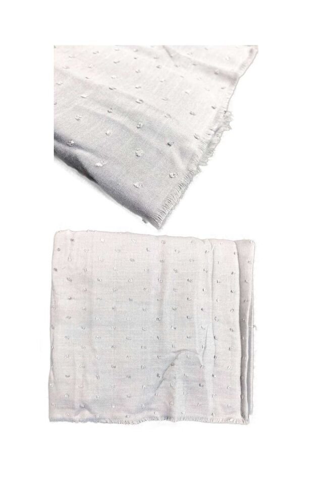 Pamuklu Yumuşak Dokulu Tesettür PıtPıt Şal 190x80 Beyaz