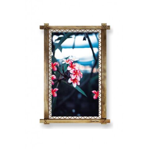 Kanvas Çiçek Led Işıklı Rustik Tablo - 96 x 66 cm