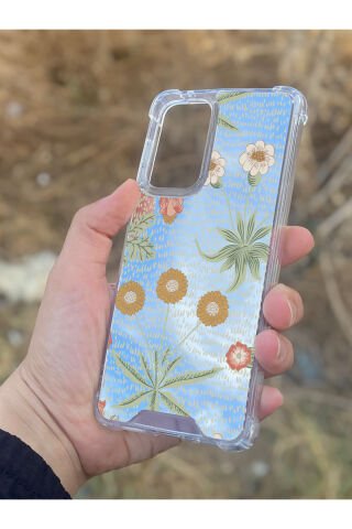 Samsung Galaxy A33 Uyumlu Aynalı Çiçek Desenli Darbe Kamera Korumalı Silikon Telefon Kılıfı
