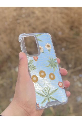 Samsung Galaxy A33 Uyumlu Aynalı Çiçek Desenli Darbe Kamera Korumalı Silikon Telefon Kılıfı