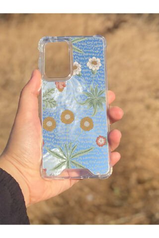 Samsung Galaxy A33 Uyumlu Aynalı Çiçek Desenli Darbe Kamera Korumalı Silikon Telefon Kılıfı