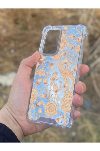 Samsung Galaxy A33 Uyumlu Aynalı Lale Desenli Darbe Kamera Korumalı Silikon Telefon Kılıfı
