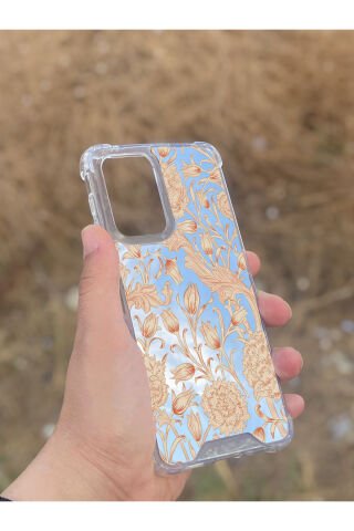 Samsung Galaxy A33 Uyumlu Aynalı Lale Desenli Darbe Kamera Korumalı Silikon Telefon Kılıfı