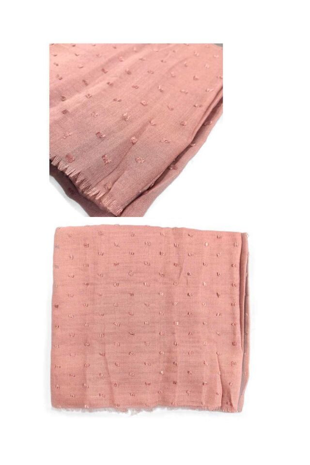 Pamuklu Yumuşak Dokulu Tesettür PıtPıt Şal 190x80 Pembe