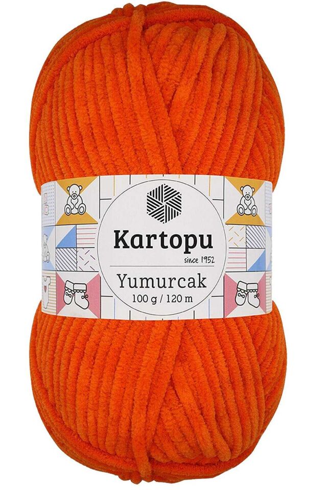 Yumurcak Kadife El Örgü İpi Turuncu K205