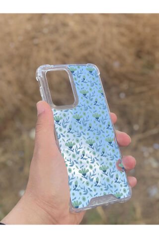 Samsung Galaxy A33 Uyumlu Aynalı Mor Çiçek Desenli Darbe Kamera Korumalı Silikon Telefon Kılıfı