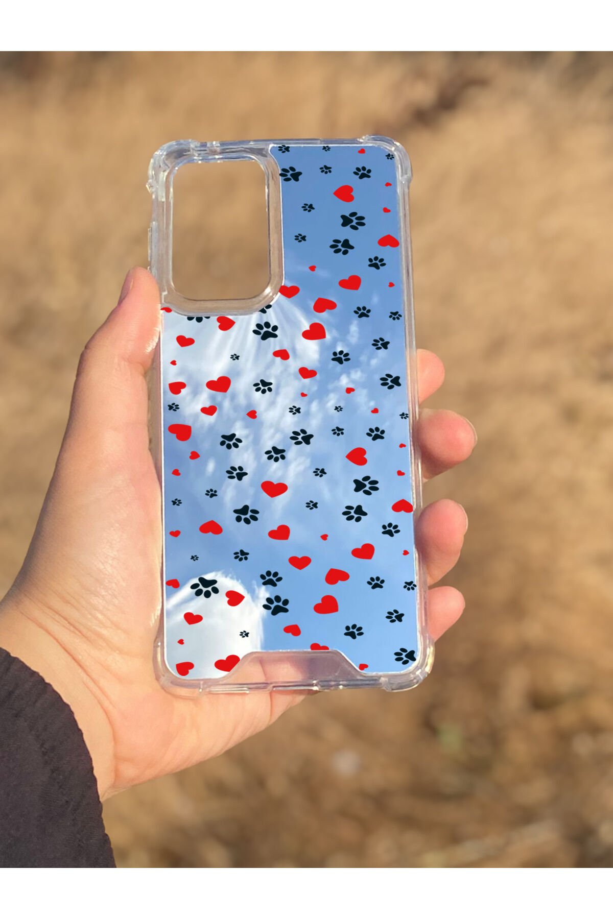 Samsung Galaxy A33 Uyumlu Aynalı Pati Desenli Darbe Kamera Korumalı Silikon Telefon Kılıfı