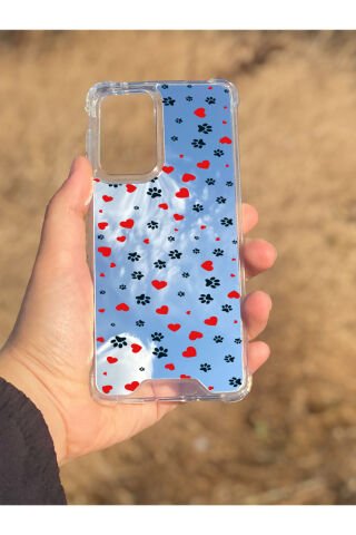 Samsung Galaxy A33 Uyumlu Aynalı Pati Desenli Darbe Kamera Korumalı Silikon Telefon Kılıfı