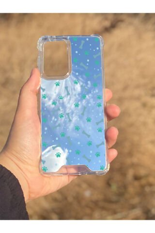 Samsung Galaxy A33 Uyumlu Aynalı Pati Kemik Desenli Darbe Kamera Korumalı Silikon Telefon Kılıfı