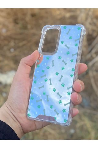 Samsung Galaxy A33 Uyumlu Aynalı Pati Kemik Desenli Darbe Kamera Korumalı Silikon Telefon Kılıfı