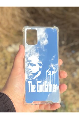 Samsung Galaxy A71 Uyumlu Aynalı GodFather Desenli Darbe Kamera Korumalı Silikon Telefon Kılıfı