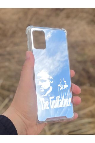 Samsung Galaxy A71 Uyumlu Aynalı GodFather Desenli Darbe Kamera Korumalı Silikon Telefon Kılıfı