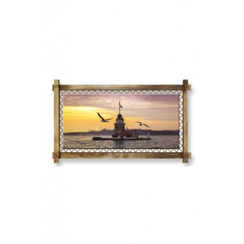 Kanvas İstanbul Led Işıklı Rustik Tablo - 96 x 66 cm