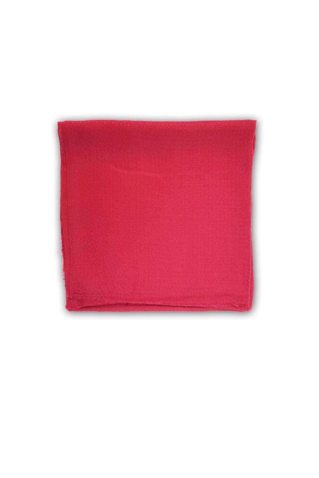 Kadın Düz Flamlı Keten Eşarp Bordo 100x100