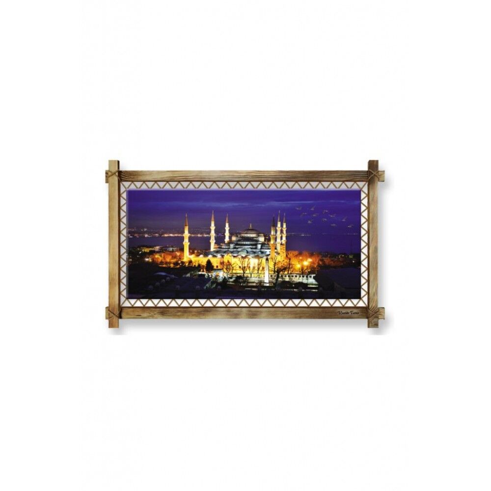 Kanvas İstanbul Led Işıklı Rustik Tablo - 96 x 66 cm