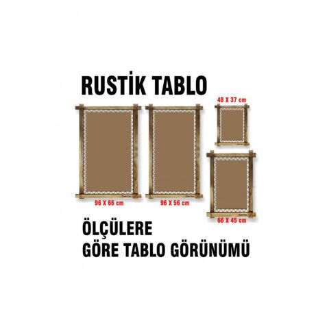 Kanvas Keman Led Işıklı Rustik Tablo - 96 x 66 cm