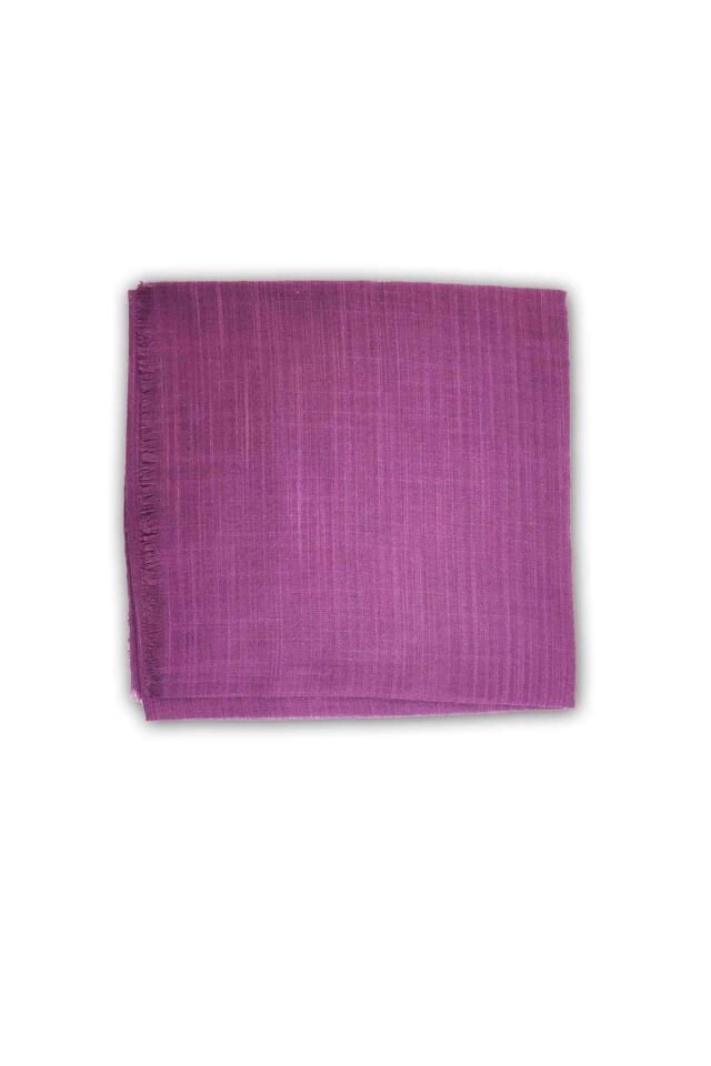 Kadın Düz Flamlı Keten Eşarp Lila 100x100