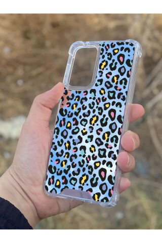 Samsung Galaxy A33 Uyumlu Aynalı Leopar Desenli Darbe Kamera Korumalı Silikon Telefon Kılıfı