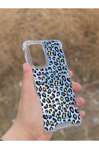 Samsung Galaxy A33 Uyumlu Aynalı Leopar Desenli Darbe Kamera Korumalı Silikon Telefon Kılıfı
