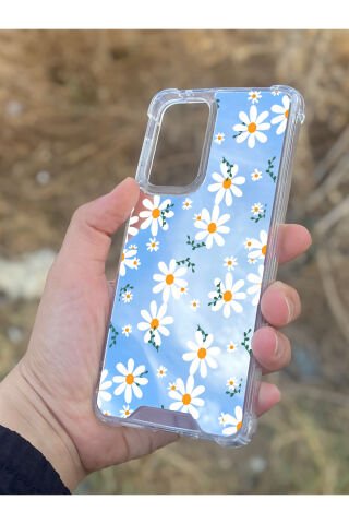 Samsung Galaxy A33 Uyumlu Aynalı Papatya Desenli Darbe Kamera Korumalı Silikon Telefon Kılıfı