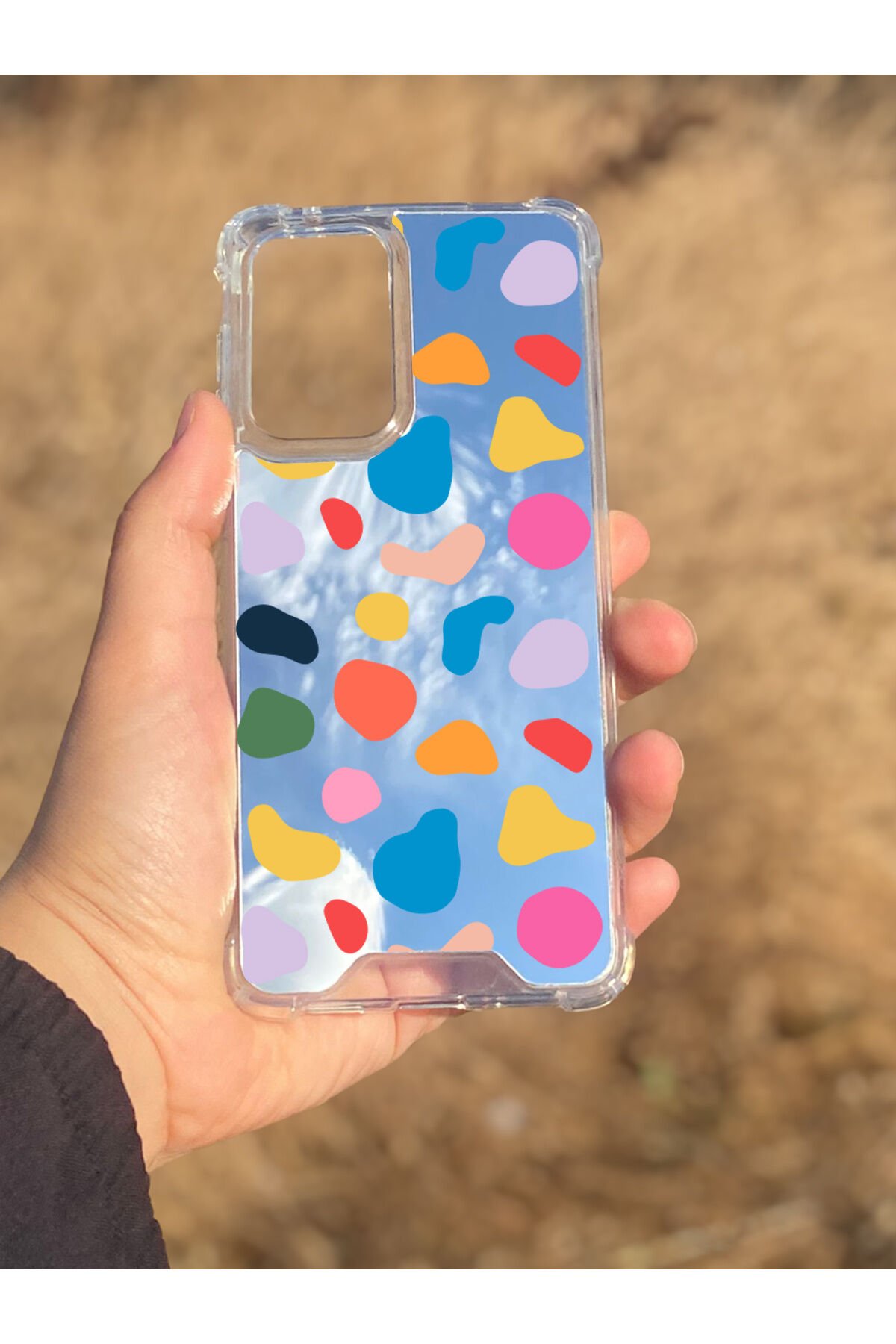 Samsung Galaxy A33 Uyumlu Aynalı Benek Desenli Darbe Kamera Korumalı Silikon Telefon Kılıfı