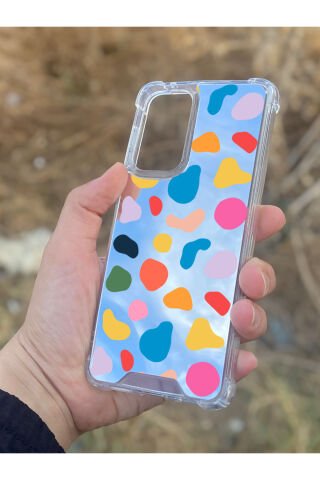 Samsung Galaxy A33 Uyumlu Aynalı Benek Desenli Darbe Kamera Korumalı Silikon Telefon Kılıfı